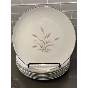 Vintage Set of 7 “Gemini Wheat” 10” Dinner Plate Set By FINE CHINA of JAPAN